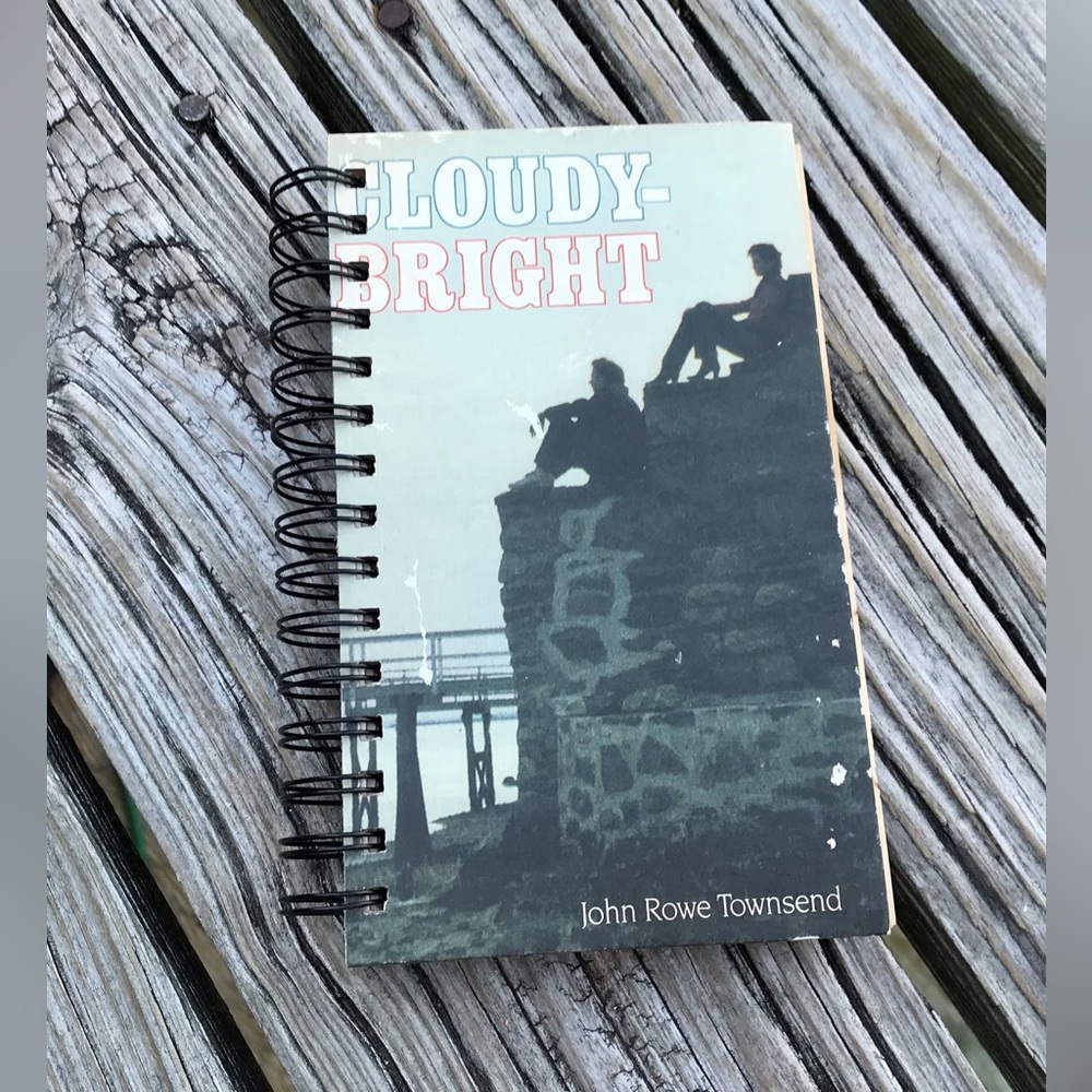 2/$10 Vintage Handmade Repurposed Cloudy Bright Hardcover Book Journal Notebook